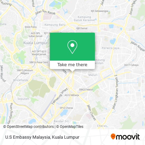 Peta U.S Embassy Malaysia