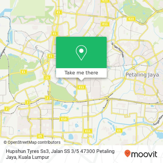 Peta Hupshun Tyres Ss3, Jalan SS 3 / 5 47300 Petaling Jaya