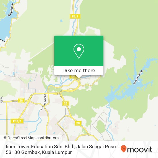 Iium Lower Education Sdn. Bhd., Jalan Sungai Pusu 53100 Gombak map
