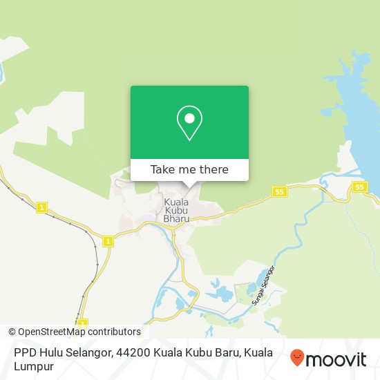 Peta PPD Hulu Selangor, 44200 Kuala Kubu Baru