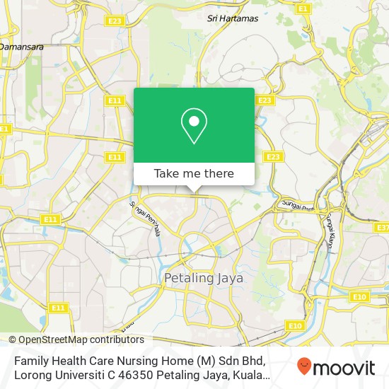 Family Health Care Nursing Home (M) Sdn Bhd, Lorong Universiti C 46350 Petaling Jaya map