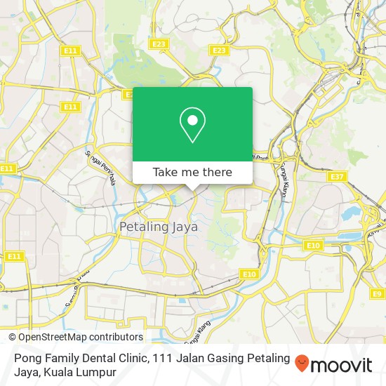 Pong Family Dental Clinic, 111 Jalan Gasing Petaling Jaya map