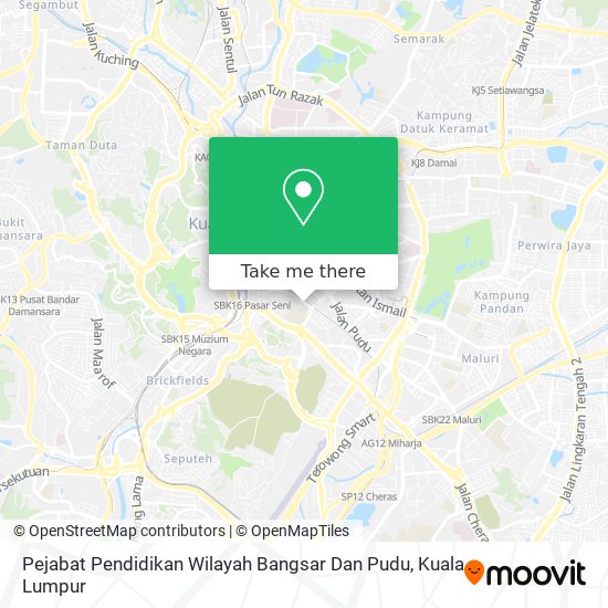 Peta Pejabat Pendidikan Wilayah Bangsar Dan Pudu