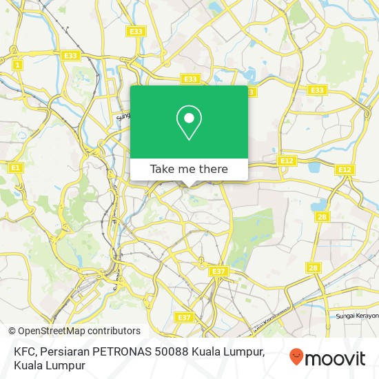 Peta KFC, Persiaran PETRONAS 50088 Kuala Lumpur
