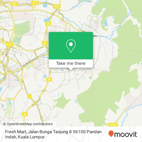 Peta Fresh Mart, Jalan Bunga Tanjung 8 56100 Pandan Indah