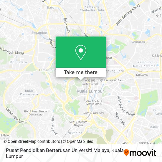 Pusat Pendidikan Berterusan Universiti Malaya map