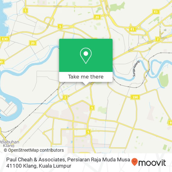 Peta Paul Cheah & Associates, Persiaran Raja Muda Musa 41100 Klang