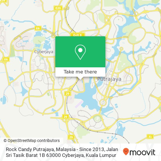 Peta Rock Candy Putrajaya, Malaysia - Since 2013, Jalan Sri Tasik Barat 1B 63000 Cyberjaya