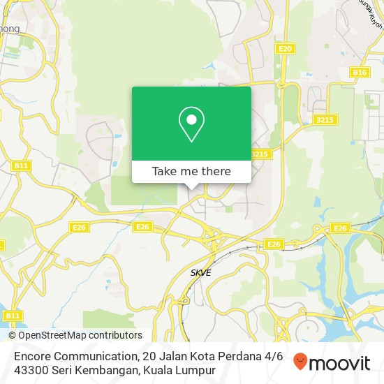 Peta Encore Communication, 20 Jalan Kota Perdana 4 / 6 43300 Seri Kembangan