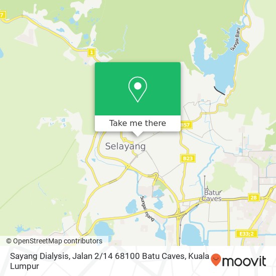 Peta Sayang Dialysis, Jalan 2 / 14 68100 Batu Caves