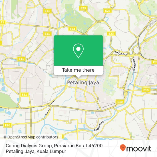 Peta Caring Dialysis Group, Persiaran Barat 46200 Petaling Jaya