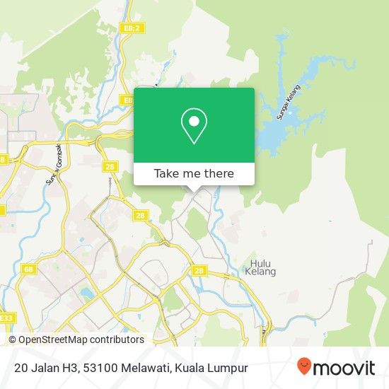 Peta 20 Jalan H3, 53100 Melawati