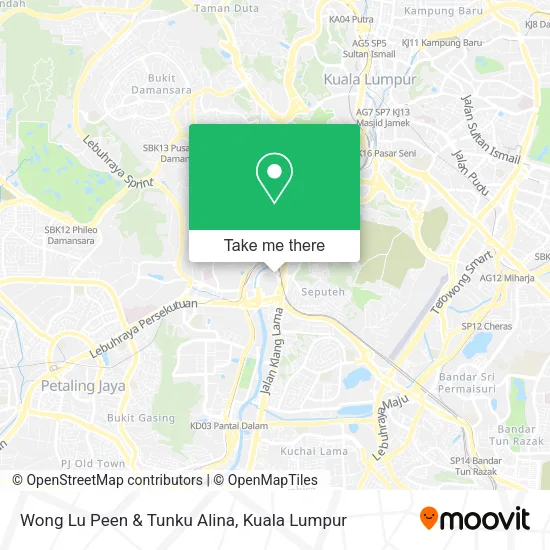 Wong Lu Peen & Tunku Alina map