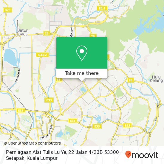 Peta Perniagaan Alat Tulis Lu Ye, 22 Jalan 4 / 23B 53300 Setapak