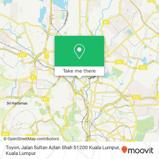 Toyon, Jalan Sultan Azlan Shah 51200 Kuala Lumpur map