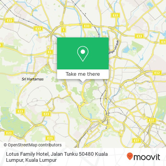 Peta Lotus Family Hotel, Jalan Tunku 50480 Kuala Lumpur