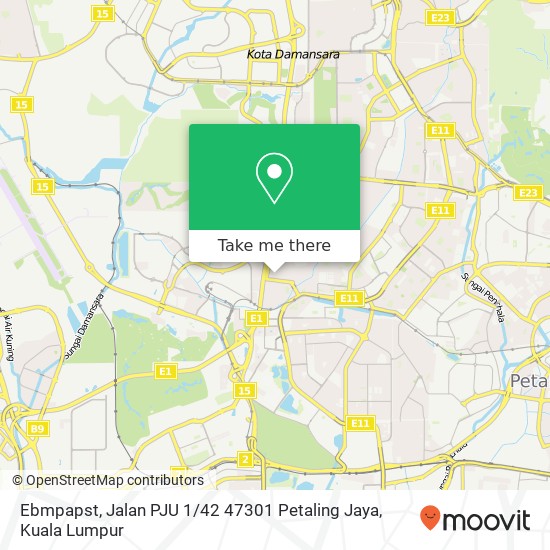 Peta Ebmpapst, Jalan PJU 1 / 42 47301 Petaling Jaya