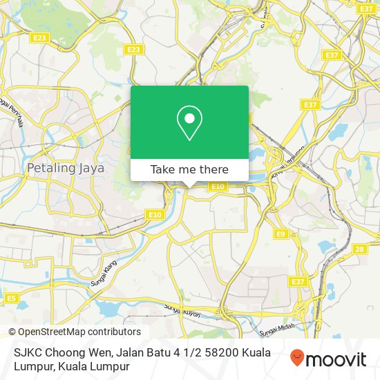 Peta SJKC Choong Wen, Jalan Batu 4 1 / 2 58200 Kuala Lumpur