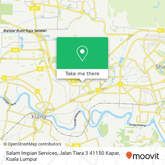 Peta Salam Impian Services, Jalan Tiara 3 41150 Kapar