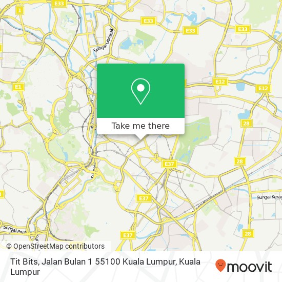 Peta Tit Bits, Jalan Bulan 1 55100 Kuala Lumpur