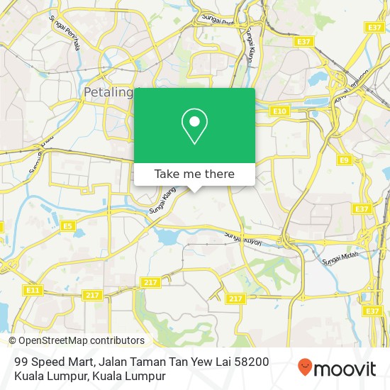 99 Speed Mart, Jalan Taman Tan Yew Lai 58200 Kuala Lumpur map