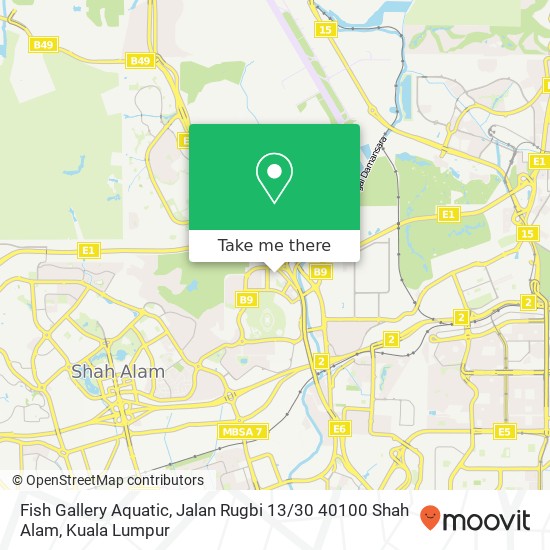 Fish Gallery Aquatic, Jalan Rugbi 13 / 30 40100 Shah Alam map