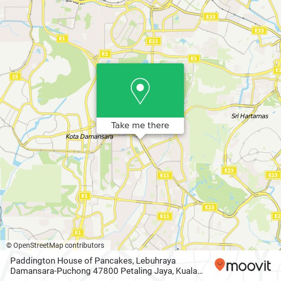 Peta Paddington House of Pancakes, Lebuhraya Damansara-Puchong 47800 Petaling Jaya