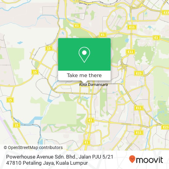 Peta Powerhouse Avenue Sdn. Bhd., Jalan PJU 5 / 21 47810 Petaling Jaya