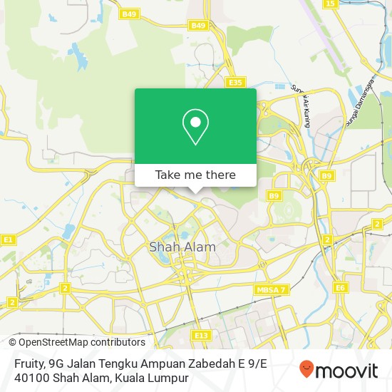 Fruity, 9G Jalan Tengku Ampuan Zabedah E 9 / E 40100 Shah Alam map