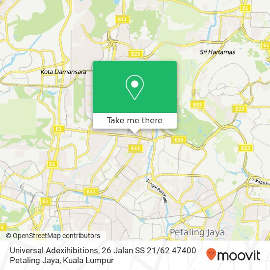 Universal Adexihibitions, 26 Jalan SS 21 / 62 47400 Petaling Jaya map