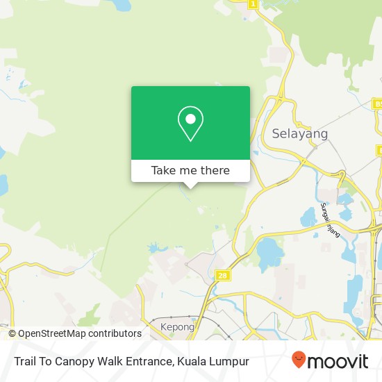 Trail To Canopy Walk Entrance map