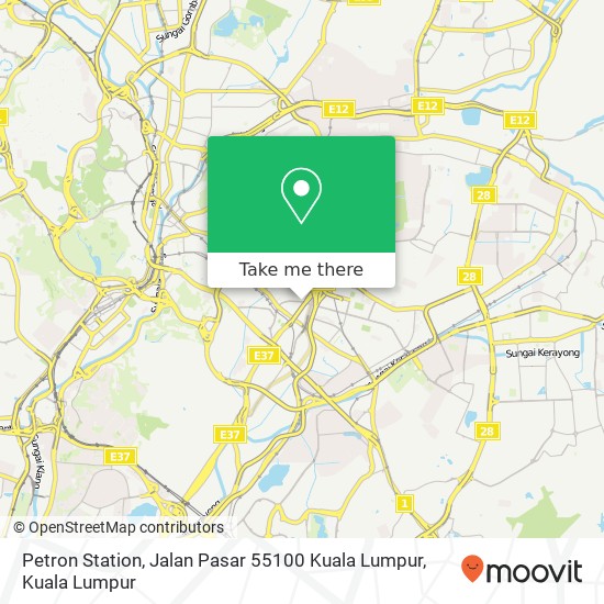 Peta Petron Station, Jalan Pasar 55100 Kuala Lumpur