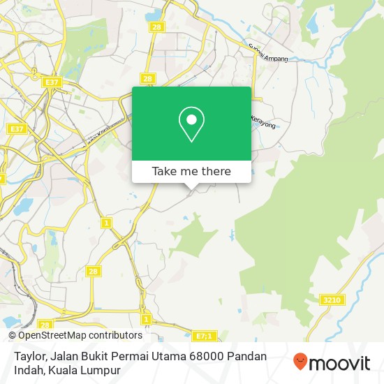 Peta Taylor, Jalan Bukit Permai Utama 68000 Pandan Indah