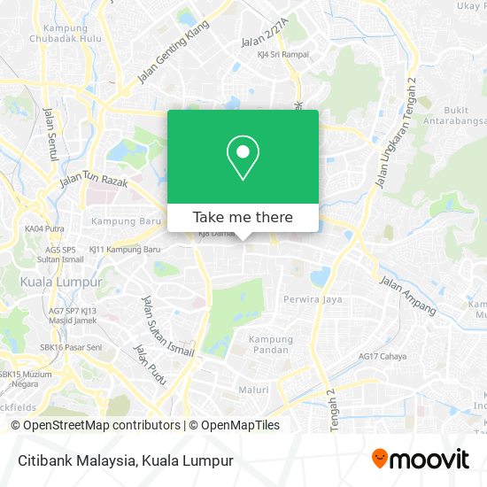 Citibank Malaysia map