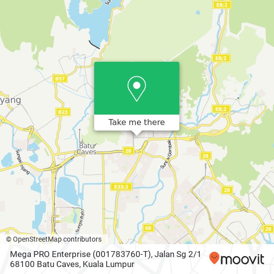 Mega PRO Enterprise (001783760-T), Jalan Sg 2 / 1 68100 Batu Caves map