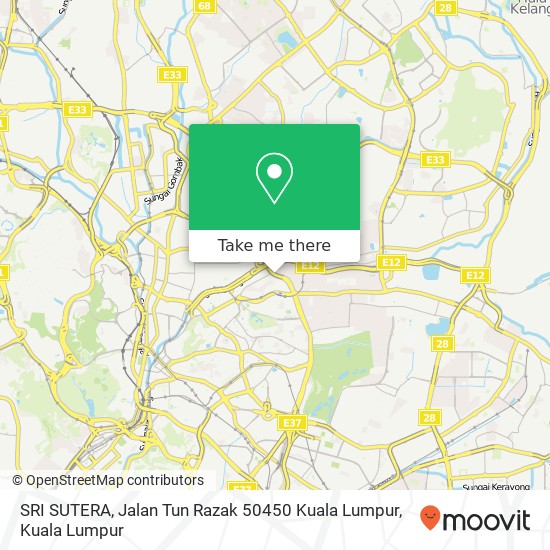 SRI SUTERA, Jalan Tun Razak 50450 Kuala Lumpur map