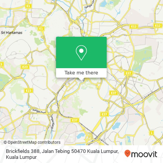 Peta Brickfields 388, Jalan Tebing 50470 Kuala Lumpur