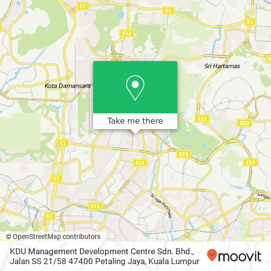 KDU Management Development Centre Sdn. Bhd., Jalan SS 21 / 58 47400 Petaling Jaya map