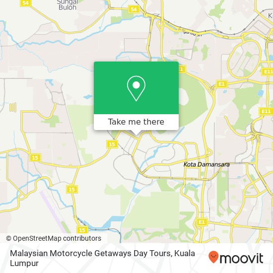 Malaysian Motorcycle Getaways Day Tours map