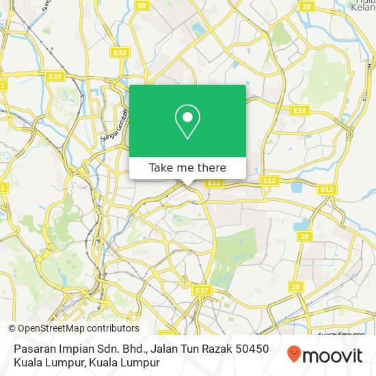 Pasaran Impian Sdn. Bhd., Jalan Tun Razak 50450 Kuala Lumpur map