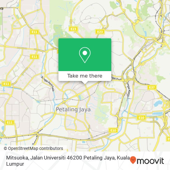 Mitsuoka, Jalan Universiti 46200 Petaling Jaya map