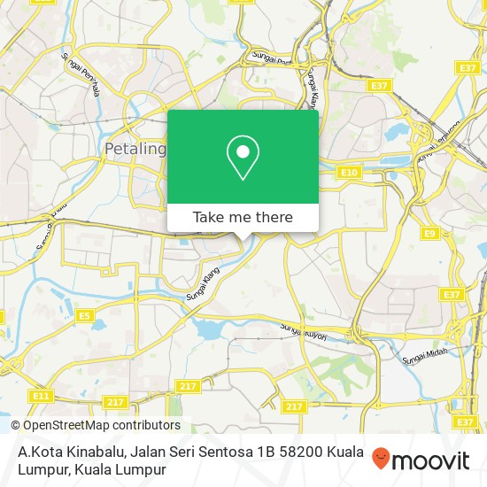 Peta A.Kota Kinabalu, Jalan Seri Sentosa 1B 58200 Kuala Lumpur