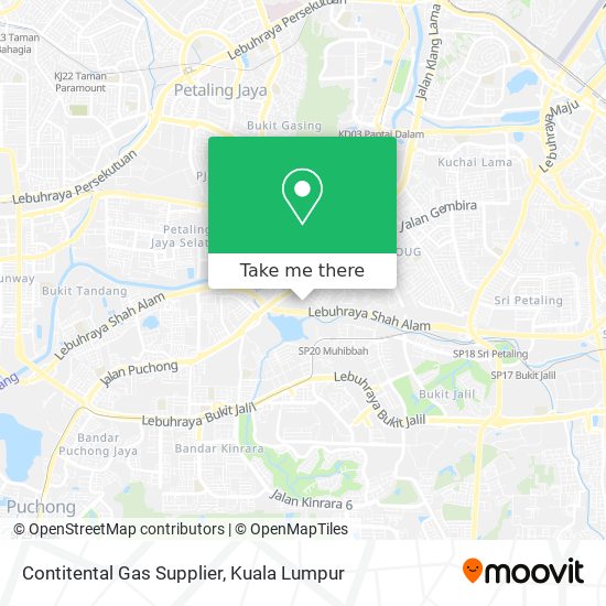 Contitental Gas Supplier map