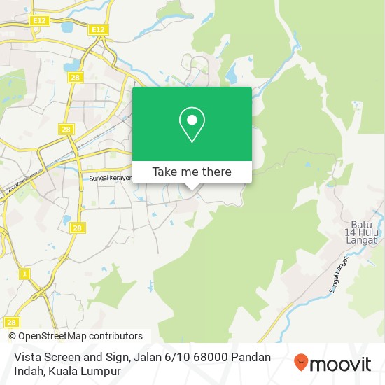 Peta Vista Screen and Sign, Jalan 6 / 10 68000 Pandan Indah