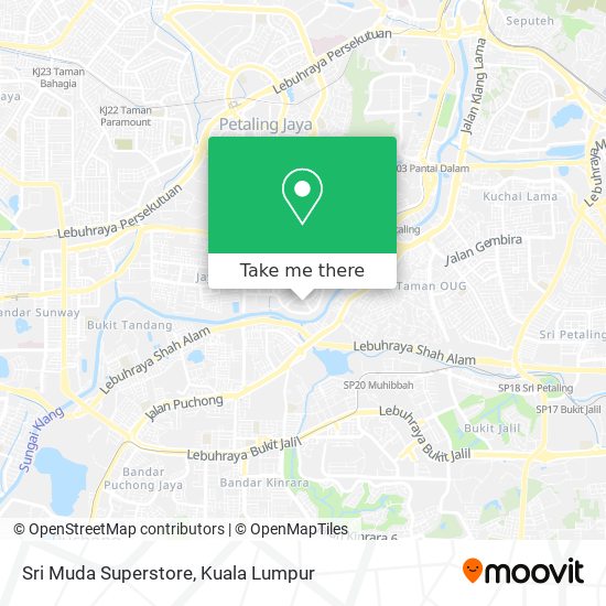 Sri Muda Superstore map