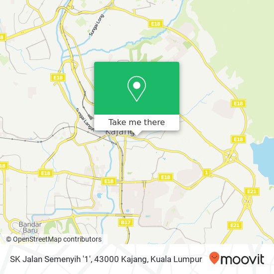 Peta SK Jalan Semenyih '1', 43000 Kajang