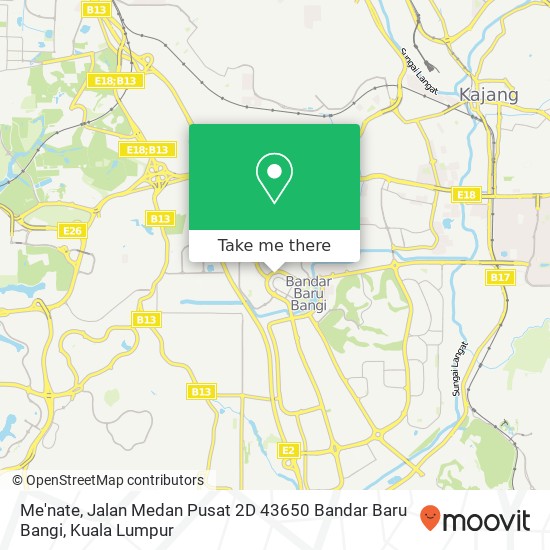 Peta Me'nate, Jalan Medan Pusat 2D 43650 Bandar Baru Bangi