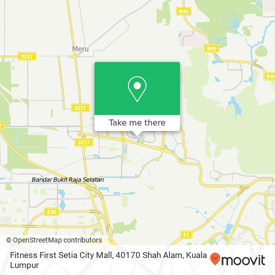 Peta Fitness First Setia City Mall, 40170 Shah Alam