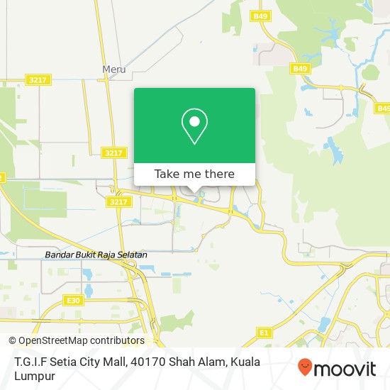 Peta T.G.I.F Setia City Mall, 40170 Shah Alam
