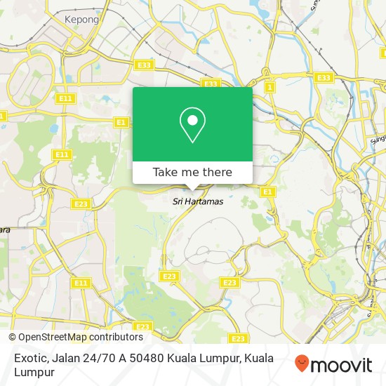 Exotic, Jalan 24 / 70 A 50480 Kuala Lumpur map